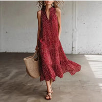 Women's Polka-Dot Sleeveless Dress