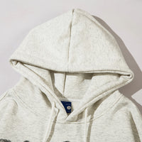 Dark Fuzzy Letters Printed Hoodie Fleece-lined Thickened Autumn And Winter Men's Loose Pullover Hoodie