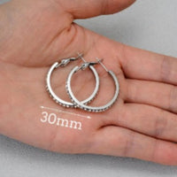 Womens Large High-end Stainless Steel Inlaid Earrings With A Premium Look