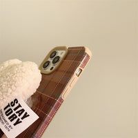 Autumn And Winter Maillard Caramel Plaid Love Bracket