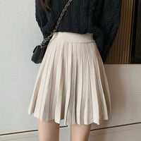 Women's Autumn And Winter High Waist Knit Pleated Skirt