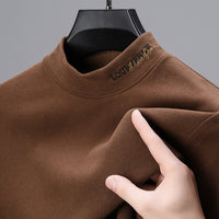 Men's Half-high Collar Long Sleeves Double-sided Dralon Bottoming Shirt