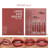 Lip Glaze Lip Matte Dewy And Shimmering Lipstick Gift Set 5-Piece