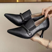 Soft Leather 7cm Women's Stiletto Heel High Heel Shoes