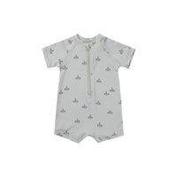 Boys And Girls Baby Short Sleeve Quick-drying Printing One-piece Swimsuit