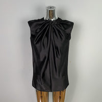 Twist Pleated Single-breasted Sexy All-matching Sleeveless Shirt