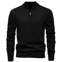 Casual Men's Solid Color Half-zip Sweater