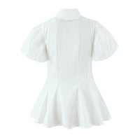 Lace Design Waist Trimming Versatile Short Shirt