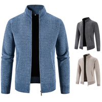 Velvet Sweater Zipper Cardigan Slim Jacket Coat
