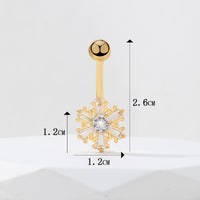 Nail Snowflake Zircon Navel Ring