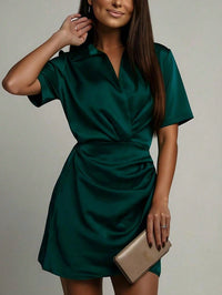 Elegant Summer Womens New Short-Sleeve Mini Skirt Dress