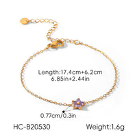 Resort-style 18K Gold Stainless Steel Zircon Bracelet