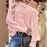 Pullover Simple Solid Color Long Sleeve Knitted