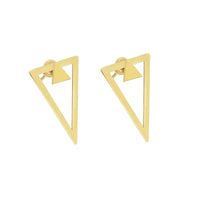 Creative Design Double-Layer Geometric Hollow Triangle Stud Earrings