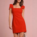 Women's Dress With Bow Tie Vest