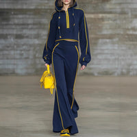Women's Fashionable Casual Hoodie And Flare Pants Set