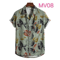 Cotton And Linen Ethnic Style Suit Collar Short Sleeve Shirt