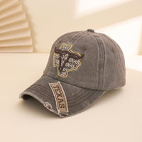 Fashionable Classic Water-washed Embroidered Cowboy Baseball Cap With Patch And Embroidered Words - A Personalized Beanie Suitable For Outdoor Wear