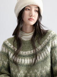 Womens Figure-flattering Thermal Jacquard Top With Set-in Sleeves