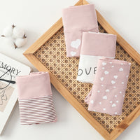 Women's High Waist Cotton Printed Underwear Seamless Belly Contraction Plump Girls Triangle Shorts