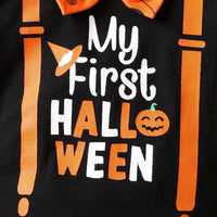 Halloween Letter Print Top Pumpkin Printed Trousers
