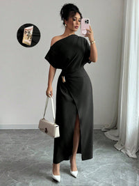 Womens Solid-Color Elegant & Sophisticated Bodycon Maxi Dress