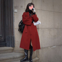 Mid-length Fall Winter Fashion Socialite Below-the-knee Coat