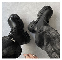 Autumn And Winter Leather Martin Boots High-top Leather Shoes Men's Shoes Fleece-lined