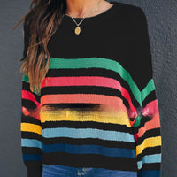 Striped Stitching Internet Celebrity Knitwear Fashion Sweater