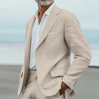 Men's Suit Casual Men's Linen Business Banquet Two-piece Suit