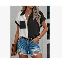 Color-block Women's Short-sleeve Shirt