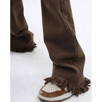 High Waist Loose And Slimming Design Straight Mop Pants
