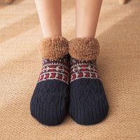 Cozy Fleece Bootie Slipper Socks  Non-Slip Indoor Wear For Women And Men