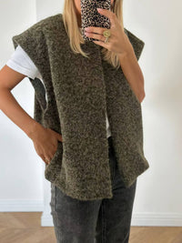 V-neck Double-sided Hand-stitched Wool Overcoat Vest