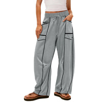 Women With Drawstring Waist Casual Pants
