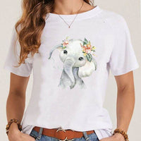Women's Fashionable Simple Printed Short-sleeved T-shirt