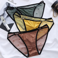 Mesh Lace-up Bow Briefs Low-rise Shorts