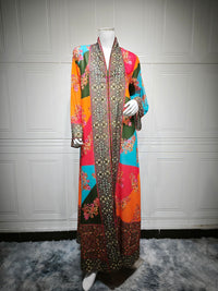 Womens Fashion Printed Long-Sleeve Dress