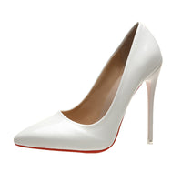 Spring Stiletto Pumps Patent Leather Pointed Toe