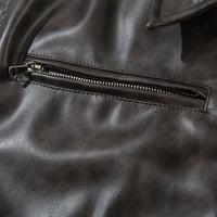 American-style Old Embroidery Letters Loose Leather Coat Men