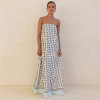 Off-the-shoulder Printed Slip Dress For Women