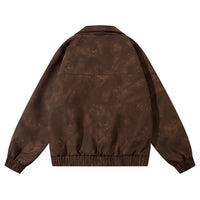 Tie-dyed Loose PU Leather Jacket For Men