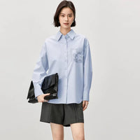 Simple Cotton Shirt Women's Spring Long-Sleeve Top
