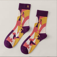 12Constellations Embroidered Socks Autumn And Winter