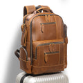 Retro Leather Backpack Trolley Case