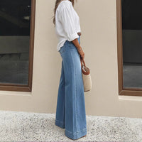 Womens Fashionable Vintage Washed Slim-Fit Jeans