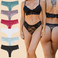 Patterned Semi-transparent Mid-rise Womens Briefs Sexy Womens Lace Thong