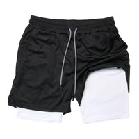 Men's Double-Layer Quick-Drying Breathable Sports Shorts With Pockets