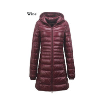 Lightweight Mid-length Plus Size Slim Fit Women's Down Jacket