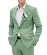 Men's Suit Casual Men's Linen Business Banquet Two-piece Suit